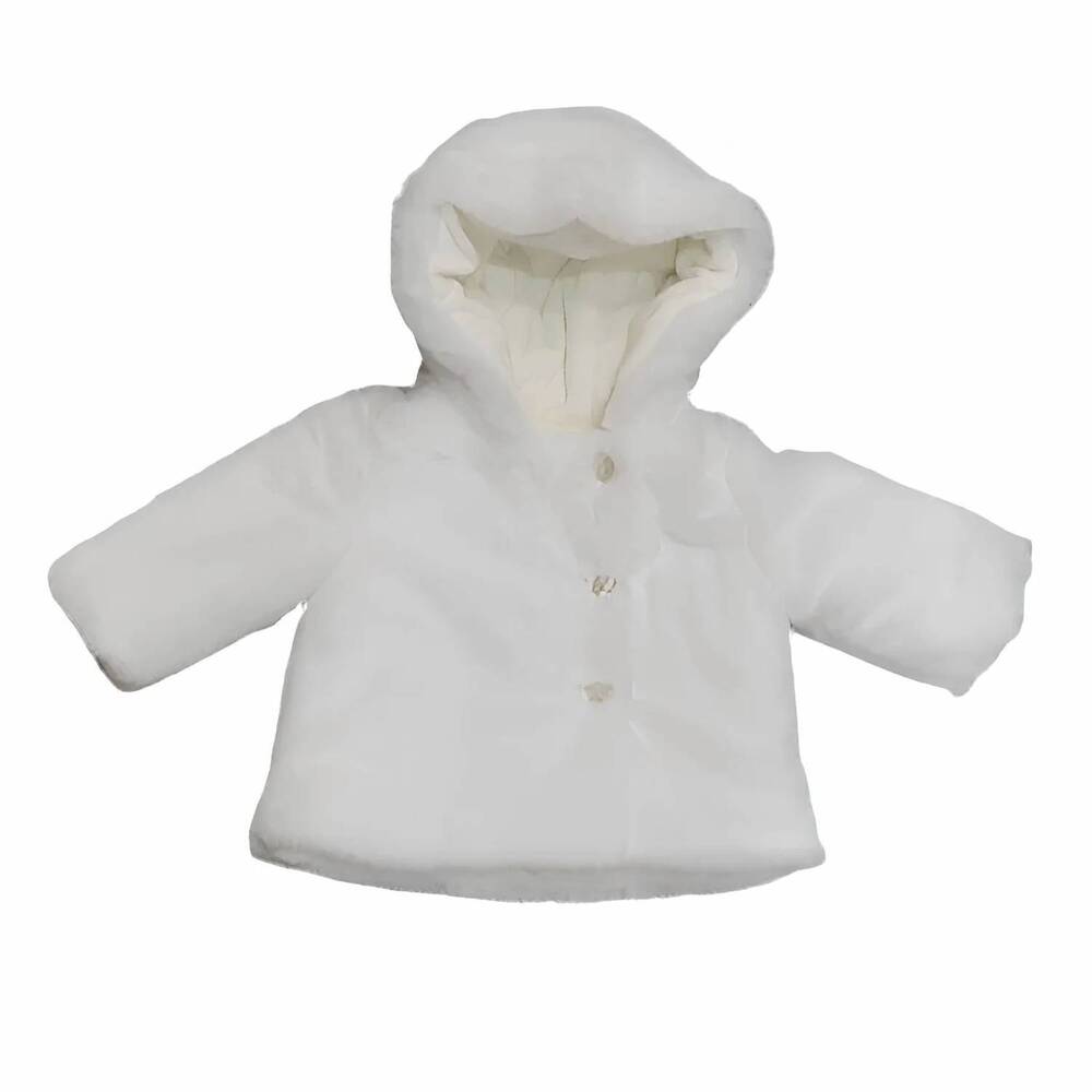 NEW LATTE girls chenille coat in white